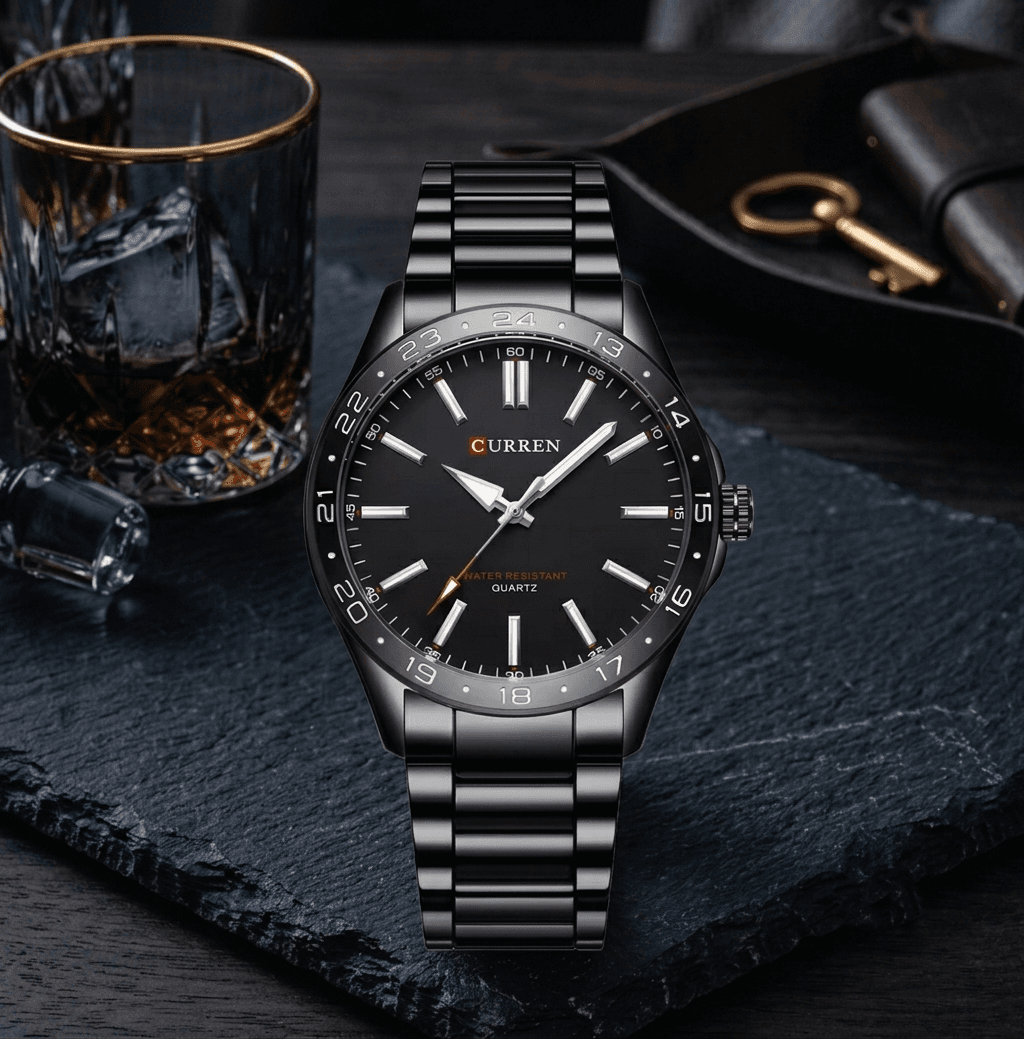 CURREN 8452 Men's Quartz Watch – Full Black