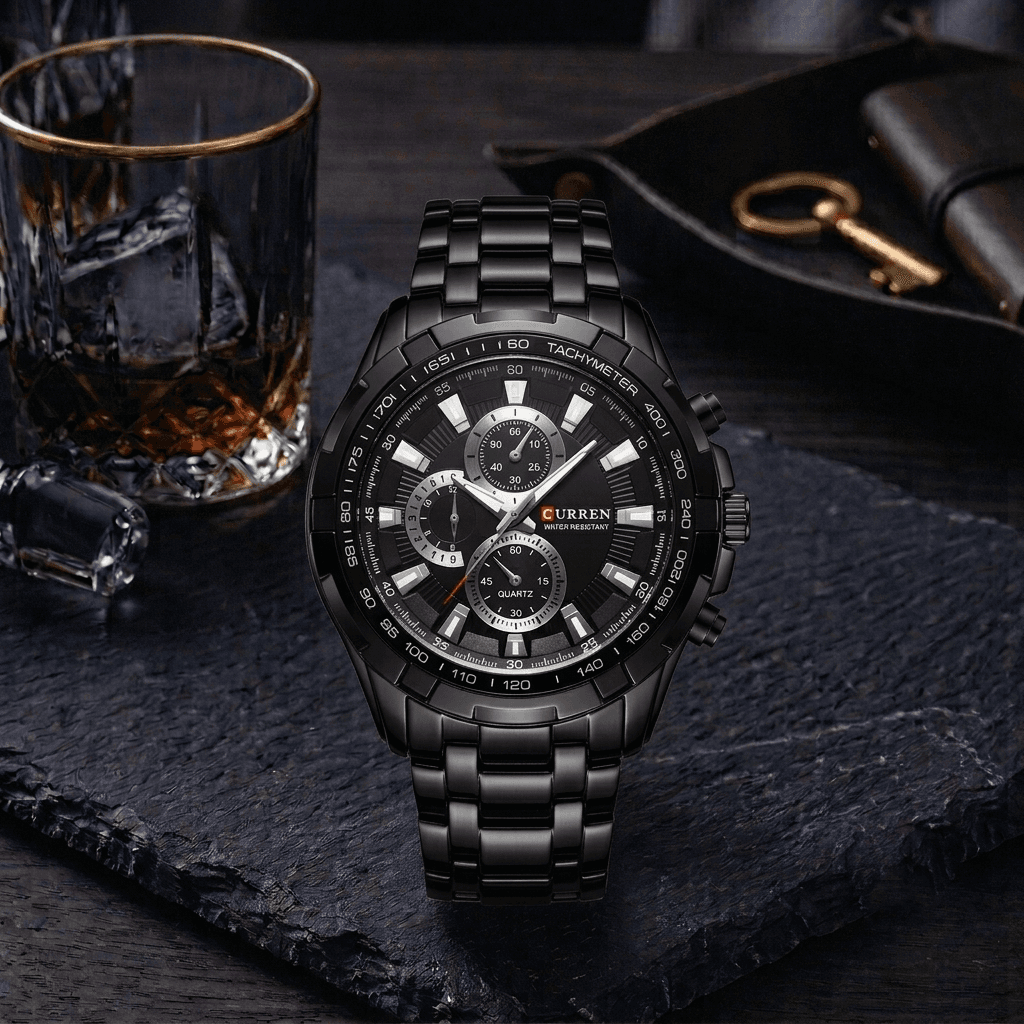 CURREN 8023 Men's Sport Military Watch – All Black